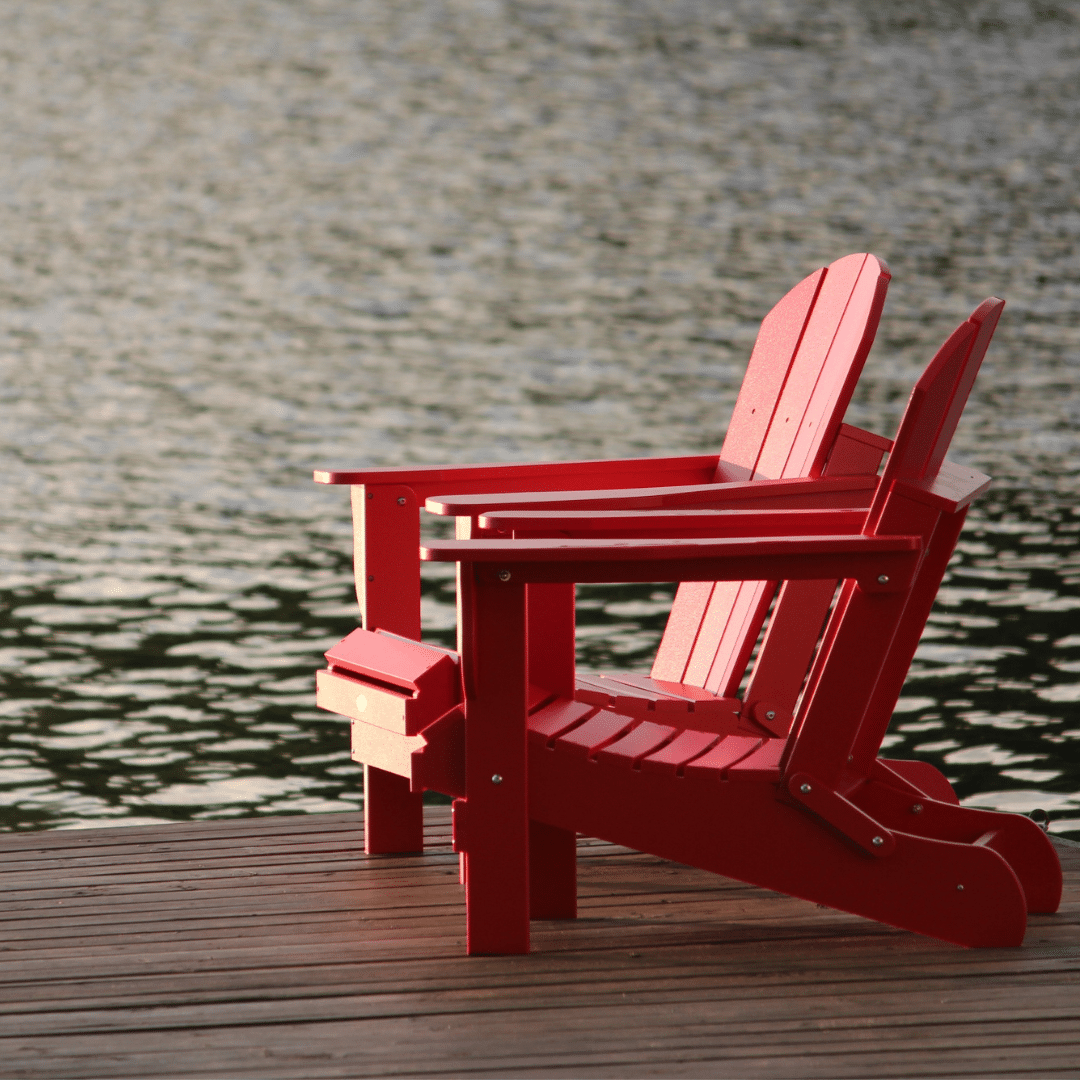 Chairs on a lake pier